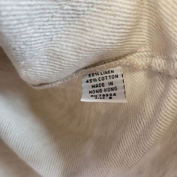 Vintage Chico's 55% Linen 45% Cotton Work Ware Long Line Utility Jacket Sz L (2) - Picture 8 of 13